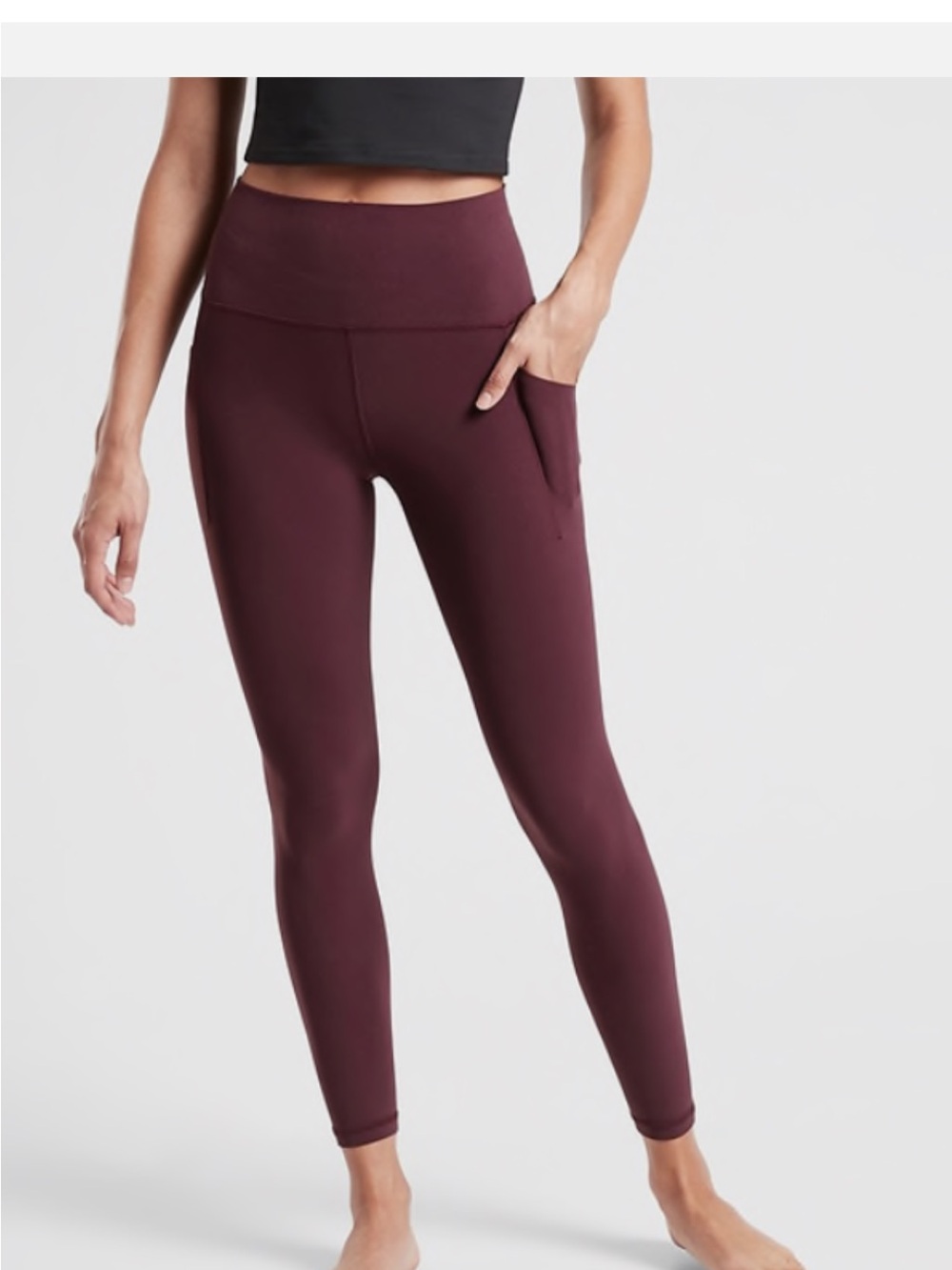 NWT Athleta Salutation Stash 7/8 Tight Leggings | MP | Spiced Cabernet
